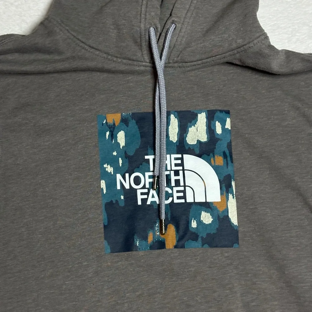 The North Face Mens Grey Camo Box Logo Pullover Hoodie Sweatshirt S Gorpcore